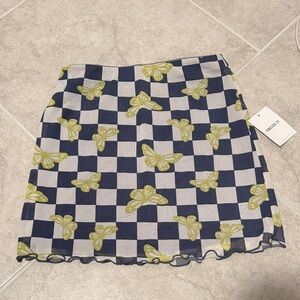 Forever 21 Blue and Yellow Checkered Mini Skirt